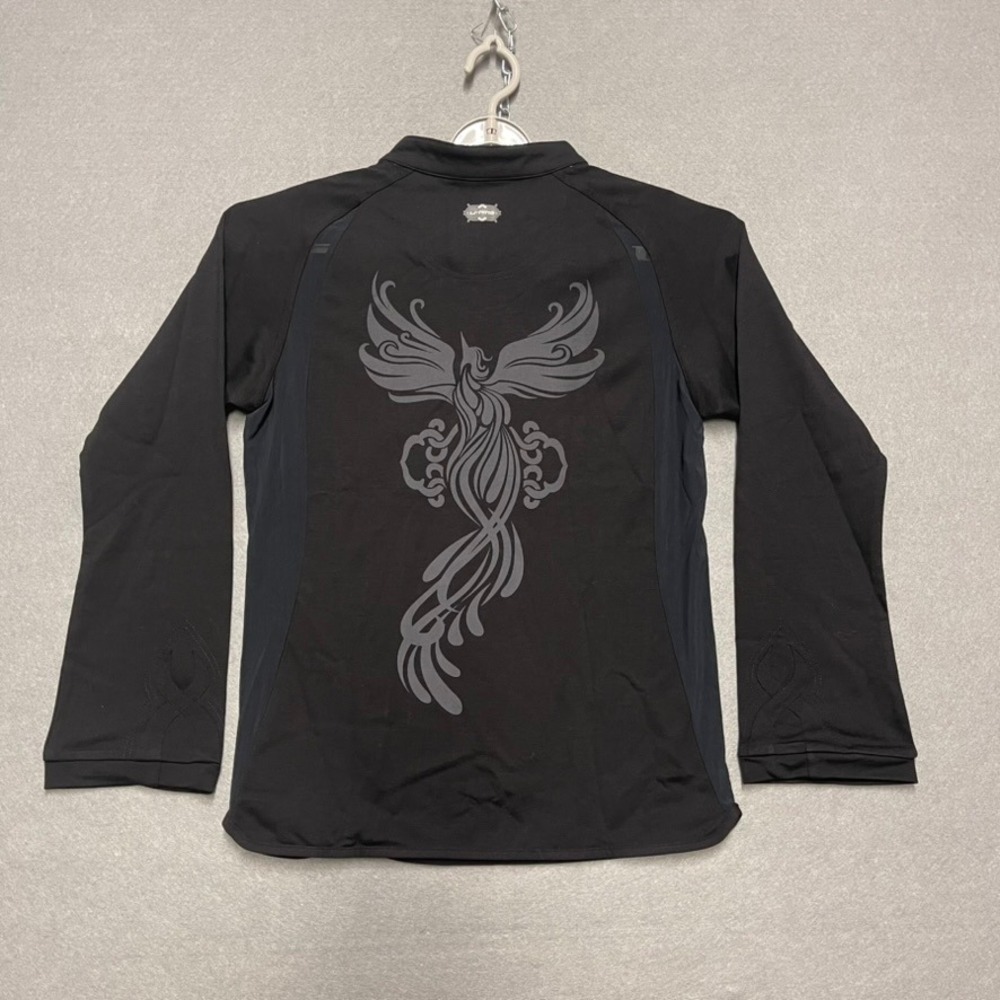 Li-Ning‎ Sweatshirt Womens XL Black Rising Phoenix Graphic Athletic Top Running